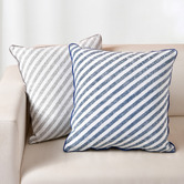 Sunday Homewares Striped Oscar Faux Linen Cushion