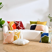 Sunday Homewares Zadie Crewel Embroidered Cotton Cushion