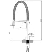 Sinclair Bathware Kettler Chrome Ribbed Kitchen Mixer