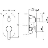 Sinclair Bathware Iris Shower/Bath Wall Mixer Diverter