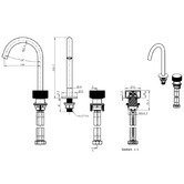 Sinclair Bathware Qi Rund Hob Mixer Set