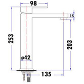 Sinclair Bathware Eckig Tall Basin Mixer