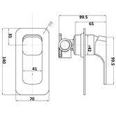 Sinclair Bathware Kompakt Eckig Rectangular Shower/Bath Wall Mixer