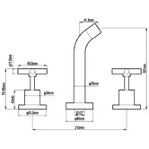 Sinclair Bathware Waller Cross Handle Bath/Basin Wall Tap Set