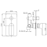 Sinclair Bathware Luxus Shower/Bath Wall Mixer with Diverter