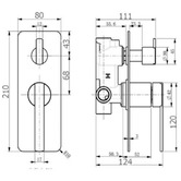 Sinclair Bathware Litcht Shower/Bath Wall Mixer with Diverter