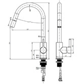 Sinclair Bathware Rund Pull-Out Kitchen Mixer