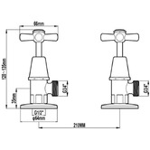 Sinclair Bathware Wahlen 10 Cross Handle Washing Machine Tops