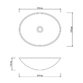 Sinclair Bathware Nielsen 480mm Glass Above Counter Basin