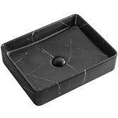 Sinclair Bathware Aristide 470mm Matte Black Carrara Rectangular Above Counter Basin