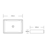 Sinclair Bathware Aristide 470mm Matte Black Carrara Rectangular Above Counter Basin