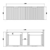Sinclair Bathware Dustin 1200mm Wall Hung Single Vanity