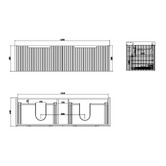 Sinclair Bathware Dustin 1500mm Wall Hung Double Vanity