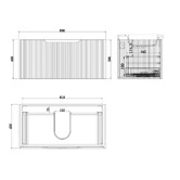 Sinclair Bathware Dustin 900mm Wall Hung Single Vanity