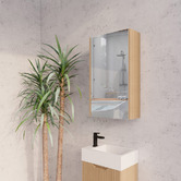 Sinclair Bathware Hyacinth 450mm Fluted Mirrored Shaving Cabinet with Glass Shelves