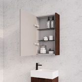 Sinclair Bathware Hyacinth 450mm Fluted Mirrored Shaving Cabinet with Glass Shelves