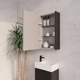 Sinclair Bathware Hyacinth 450mm Fluted Mirrored Shaving Cabinet with Glass Shelves