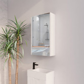 Sinclair Bathware Hyacinth 450mm Fluted Mirrored Shaving Cabinet with Glass Shelves
