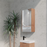Sinclair Bathware Hyacinth 450mm Fluted Mirrored Shaving Cabinet with Glass Shelves