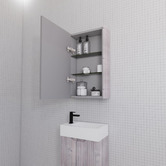 Sinclair Bathware Hyacinth 450mm Fluted Mirrored Shaving Cabinet with Glass Shelves