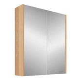 Sinclair Bathware Dustin 600mm Fluted Mirrored Shaving Cabinet with Glass Shelves