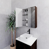 Sinclair Bathware Dustin 600mm Fluted Mirrored Shaving Cabinet with Glass Shelves