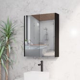 Sinclair Bathware Dustin 600mm Fluted Mirrored Shaving Cabinet with Glass Shelves