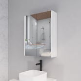 Sinclair Bathware Dustin 600mm Fluted Mirrored Shaving Cabinet with Glass Shelves