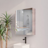 Sinclair Bathware Dustin 600mm Fluted Mirrored Shaving Cabinet with Glass Shelves