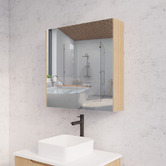 Sinclair Bathware Dustin 750mm Fluted Mirrored Shaving Cabinet with Glass Shelves