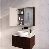 Sinclair Bathware Dustin 750mm Fluted Mirrored Shaving Cabinet with Glass Shelves