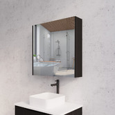 Sinclair Bathware Dustin 750mm Fluted Mirrored Shaving Cabinet with Glass Shelves
