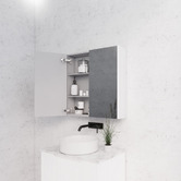 Sinclair Bathware Dustin 750mm Fluted Mirrored Shaving Cabinet with Glass Shelves