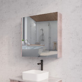 Sinclair Bathware Dustin 750mm Fluted Mirrored Shaving Cabinet with Glass Shelves