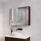Sinclair Bathware Dustin 900mm Fluted Mirrored Shaving Cabinet with Glass Shelves