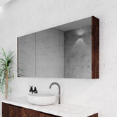 Sinclair Bathware Dustin 1200mm Fluted Mirrored Shaving Cabinet with Glass Shelves
