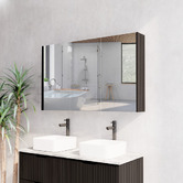 Sinclair Bathware Dustin 1200mm Fluted Mirrored Shaving Cabinet with Glass Shelves