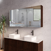 Sinclair Bathware Dustin 1500mm Fluted Mirrored Shaving Cabinet with Glass Shelves