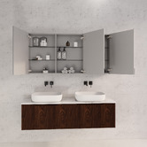 Sinclair Bathware Dustin 1500mm Fluted Mirrored Shaving Cabinet with Glass Shelves