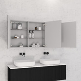 Sinclair Bathware Dustin 1500mm Fluted Mirrored Shaving Cabinet with Glass Shelves