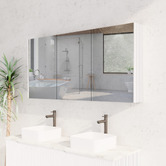 Sinclair Bathware Dustin 1500mm Fluted Mirrored Shaving Cabinet with Glass Shelves