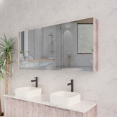Sinclair Bathware Dustin 1500mm Fluted Mirrored Shaving Cabinet with Glass Shelves