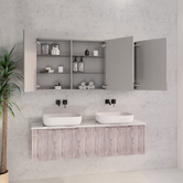 Sinclair Bathware Dustin 1500mm Fluted Mirrored Shaving Cabinet with Glass Shelves