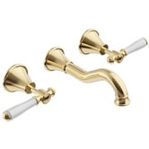 Sinclair Bathware Prime Shepherds Crook Ceramic Handle Wall Tap Set