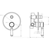 Sinclair Bathware Prime Ceramic Handle Wall Mixer with Diverter Trim Kit Only