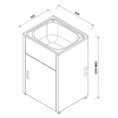 Sinclair Bathware Indira 610mm Topmount Single Laundry Tub