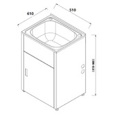 Sinclair Bathware Indira 510mm Topmount Laundry Tub