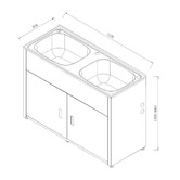 Sinclair Bathware Indira 1170mm Double Trough Laundry Tub