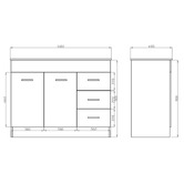 Sinclair Bathware Jasper 1180mm Kitchenette With Sink