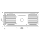 Sinclair Bathware Jasper 1180mm Kitchenette With Sink